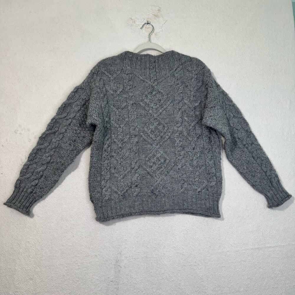 Highland Home VTG Scottish Wool/Alpaca Boxy Drop Sleeve Cableknit Sweater Small